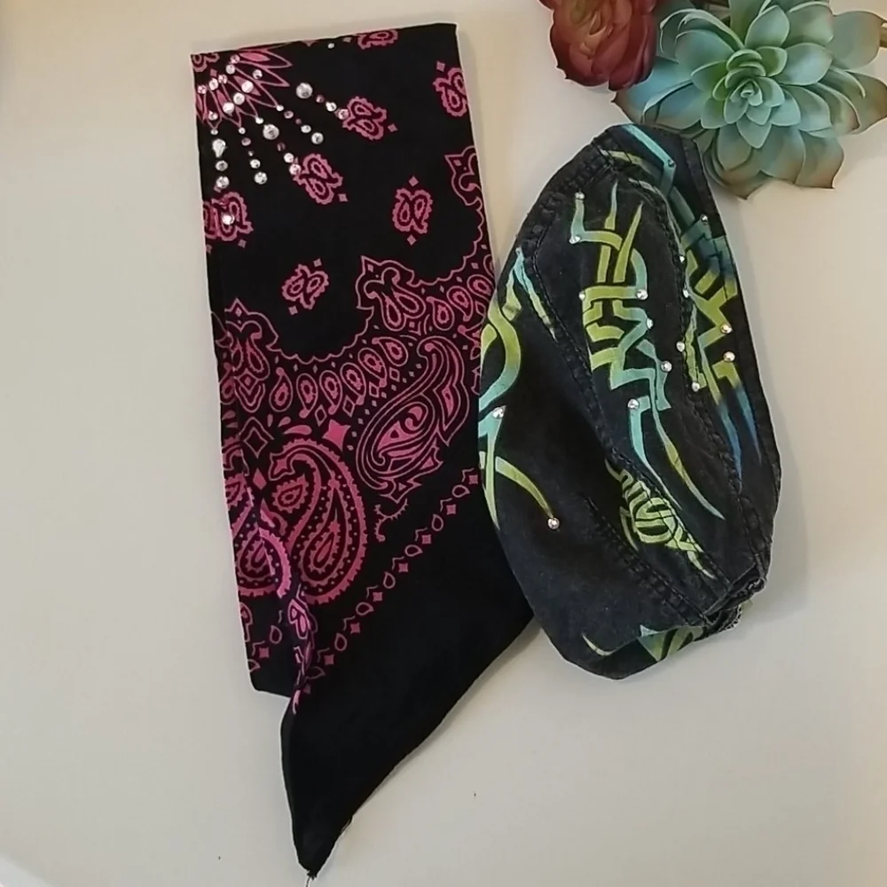 Bundle of Biker Head Bands Do Rags Motorcycle Head Gear
